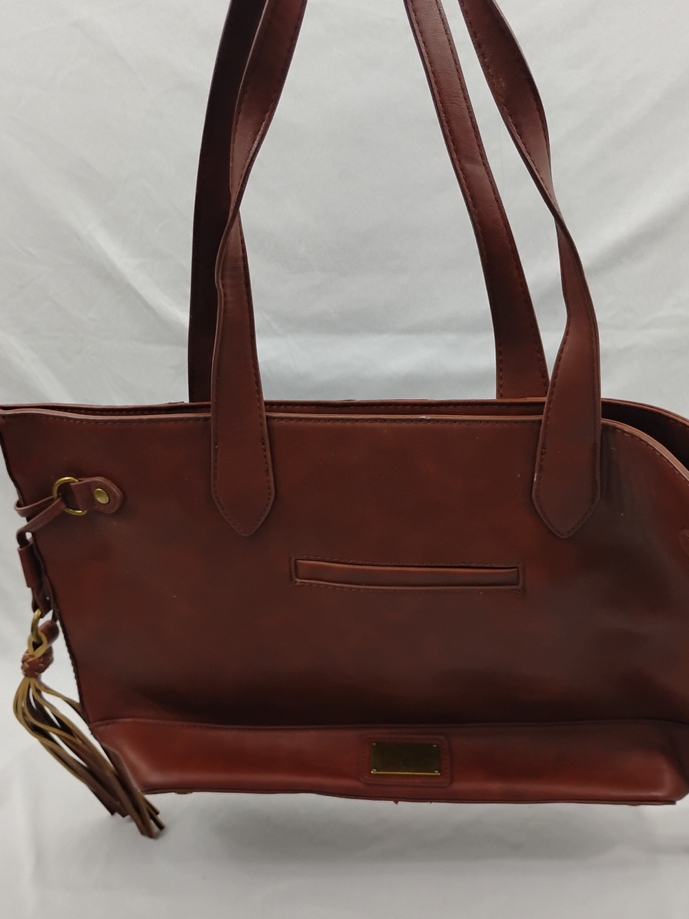 Frye And Co. Classic Brown Faux Leather Tote Handbag